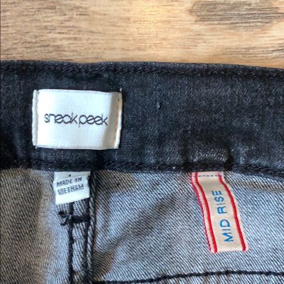 Sneak Peak Graywash Dark Distressed Jean Shorts - Picture 2 of 8